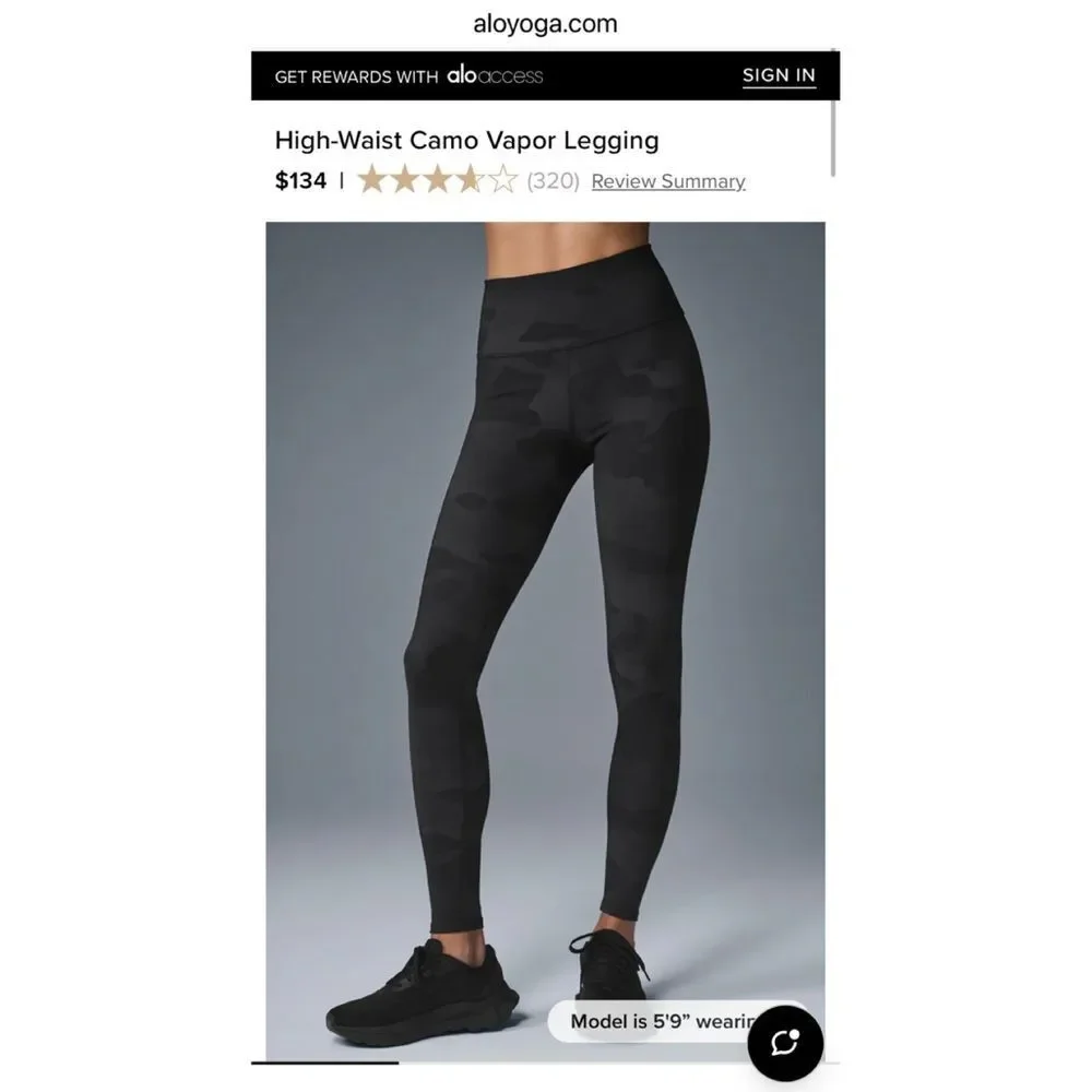 ALO High Waist Camo Vapor Leggings XS